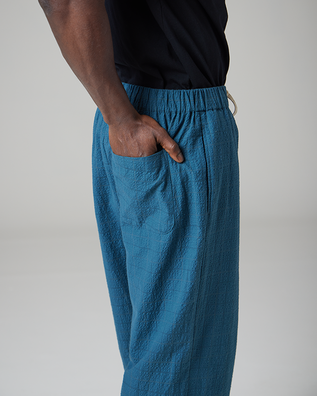 Cotton Pants with Darts - textured - Natural Clothing Company